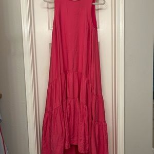 Anthropologie Maeve tiered pink dress
